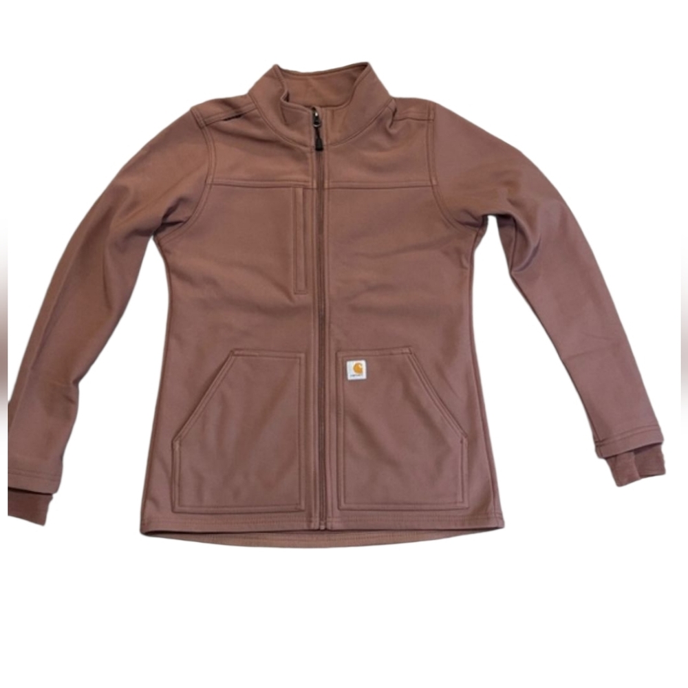 😁Carhartt Womens Brown Full-Zip Jacket